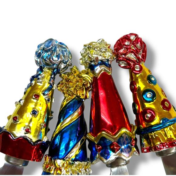 Set of 4 Boston Warehouse Spreaders Party Hat Multicolor Party 5" - Picture 6 of 6